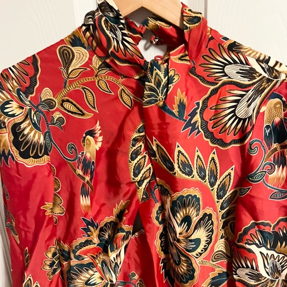 NWT Farm Rio Maxi Dress boho tropical Parrot Print Long Sleeves - Picture 8 of 15